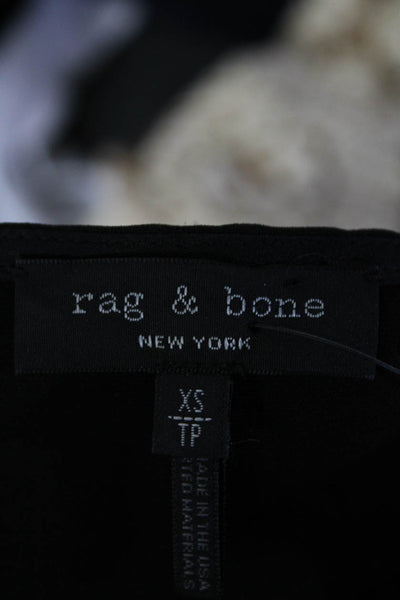 Rag & Bone Womens Side Lace Up Crew Neck Sleeveless Top Blouse Black Size XS