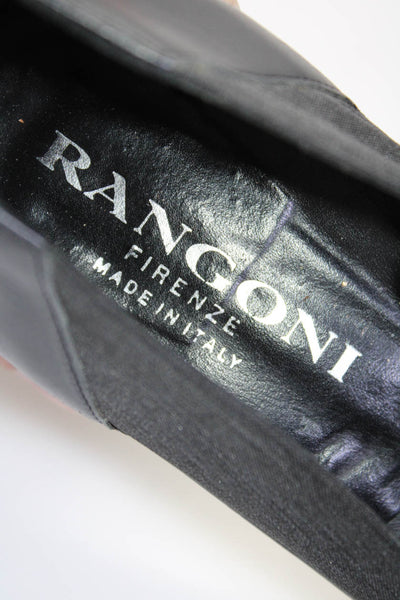 Rangoni Women's Square Toe Block Heel Slip On Pumps Black Size 11