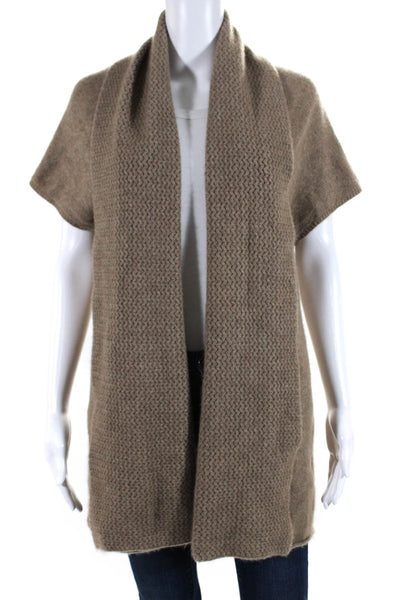 Eileen Fisher Womens Brown Cashmere Sleeveless Cardigan Sweater Top Size XS