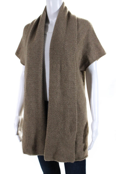 Eileen Fisher Womens Brown Cashmere Sleeveless Cardigan Sweater Top Size XS