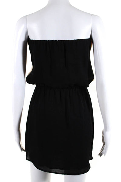 Mason Womens Black Blush Color Block Strapless Lined Silk Mini Dress Size 0