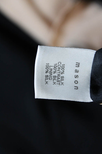 Mason Womens Black Blush Color Block Strapless Lined Silk Mini Dress Size 0