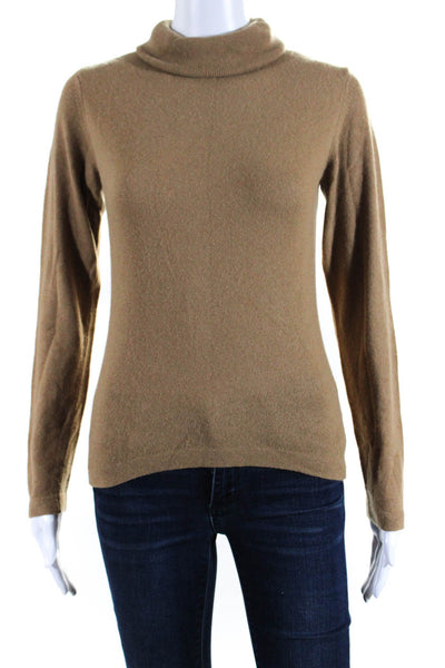 Max Mara Womens Turtleneck Long Sleeved Slim Fit Thin Knit Sweater Brown Size S