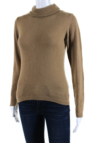 Max Mara Womens Turtleneck Long Sleeved Slim Fit Thin Knit Sweater Brown Size S