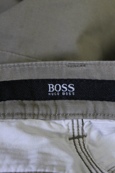 Boss Hugo Boss Mens Straight Leg Alabama Pants Gray Cotton Size 32X32