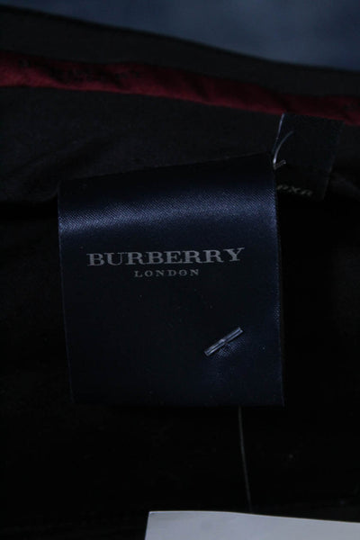 Burberry London Blue Label Mens Straight Leg Corduroy Pants Black Cotton Size 34