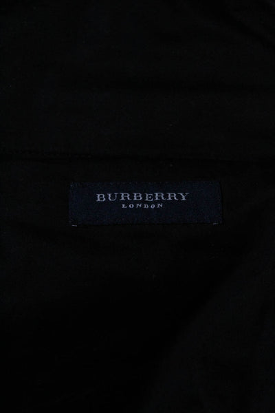 Burberry London Blue Label Mens Straight Leg Corduroy Pants Black Cotton Size 34