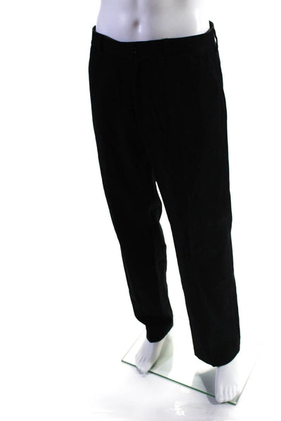 Dolce & Gabbana Mens Straight Leg Casual Pants Black Cotton Size EUR 48