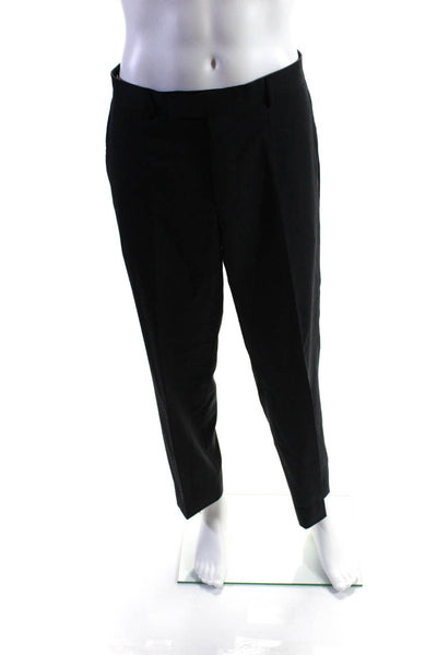 Joseph Mens Mid Rise Straight Leg Casual Pants Black Cotton Size Medium