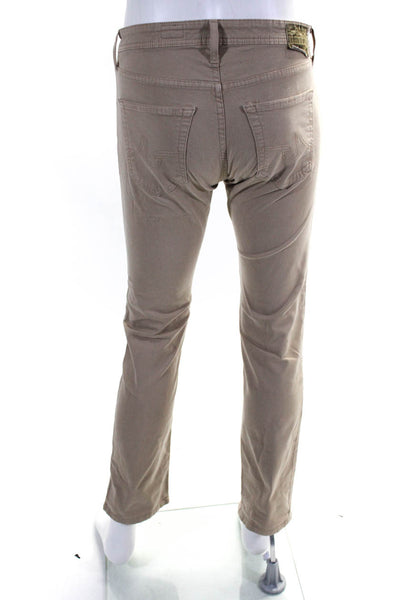 AG Adriano Goldschmied Men Cotton Five Pocket Bootcut Jeans Beige Size 31