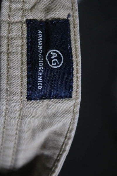 AG Adriano Goldschmied Men Cotton Five Pocket Bootcut Jeans Beige Size 31