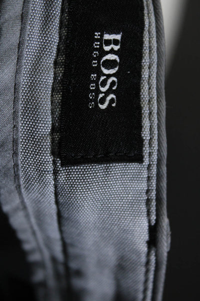 Boss Hugo Boss Mens Cotton Button Closure Straight Leg Pants Gray Size 30R