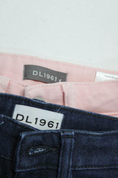 DL1961 Girls Chloe Skinny Jeans Pink Blue Denim Size 2 Lot 2