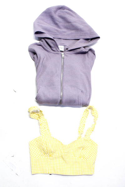 TNA Women's Hood Long Sleeves Full Zip Sweatshirt Purple Size S Lot 2