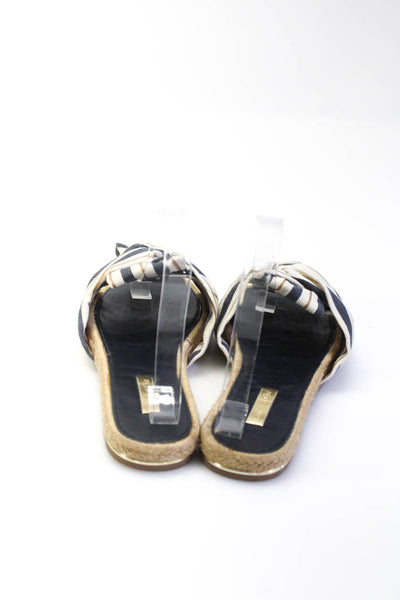 Louise et Cie Womens Striped Open Toe Slide On Espadrille Sandals Beige Size 8.5