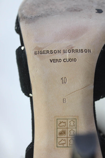 Sigerson Morrison Women's Melania Suede High Heel Sandals Black Size 10