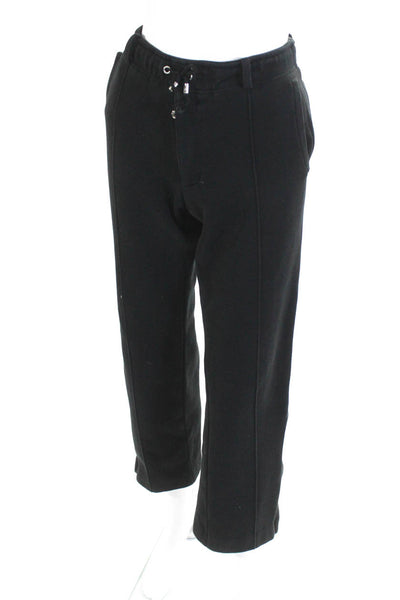 Dolce and Gabbana Womens Ruched Elastic Straight Sweatpants Black Size EUR50