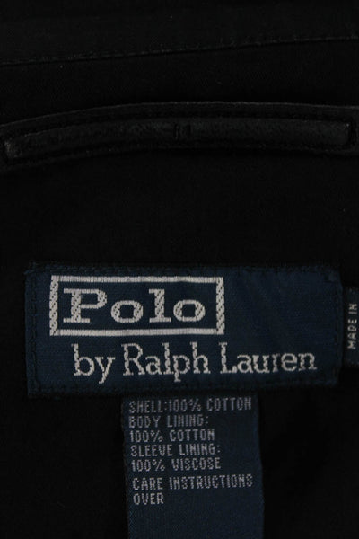Polo Ralph Lauren Mens Cotton Zipped Long Sleeve Collared Jacket Black Size XL