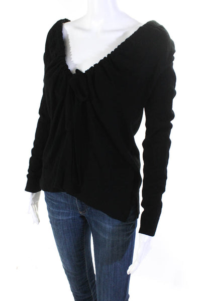 Hoss Intropia Womens Drawstring Tied Long Sleeve Pullover Sweater Black Size M