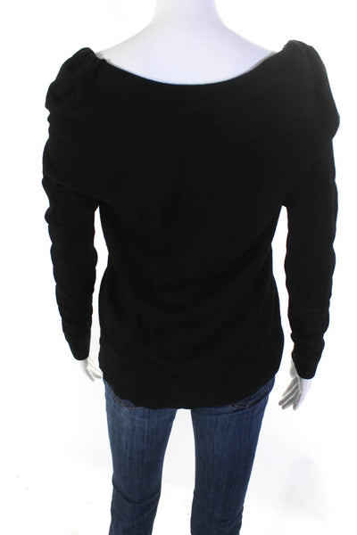 Hoss Intropia Womens Drawstring Tied Long Sleeve Pullover Sweater Black Size M