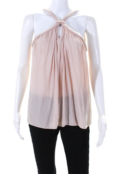 Ramy Brook Womens Braided Strapped Sleeveless Tank Top Blouse Pink Size XS