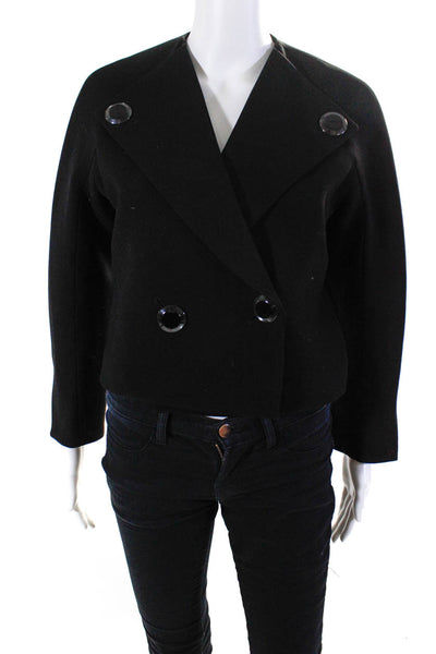 Opening Ceremony Womens Double Breasted Buttoned Cropped Blazer Black Size 2