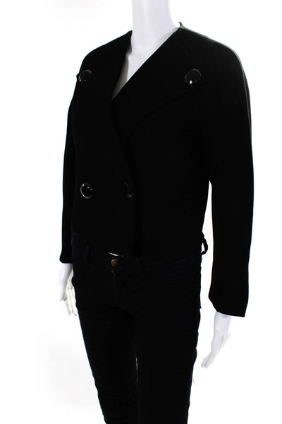 Opening Ceremony Womens Double Breasted Buttoned Cropped Blazer Black Size 2