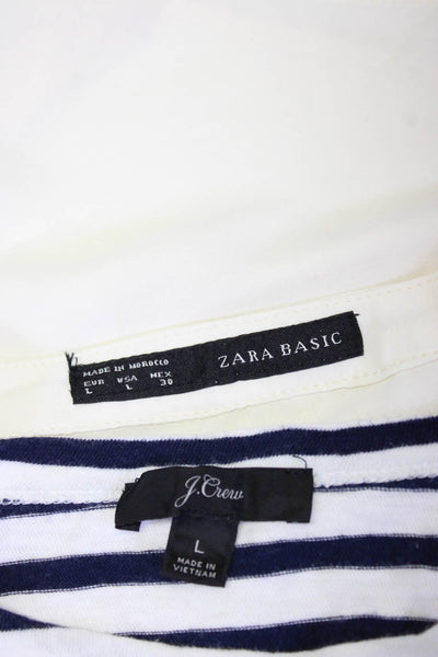 Zara J Crew Womens Blouses Tops T-Shirt White Size L Lot 2