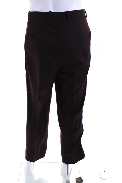 Tom James Mens Woven Flat Front Classic Fit Straight Dress Pants Purple Size L
