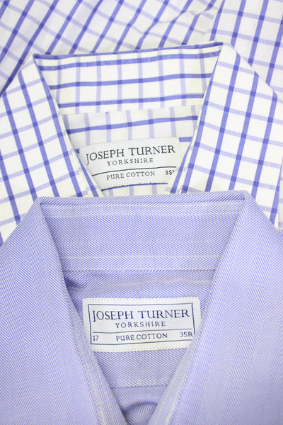 Joseph Turner Brooks Brothers 346 Mens Shirts White Blue Size 35R 16.5 Lot 3