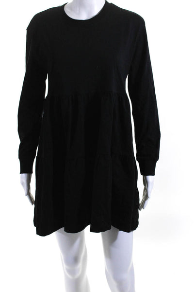 Zara Women's Round Neck Long Sleeves Tiered Mini Dress Black Size XS Lot 2