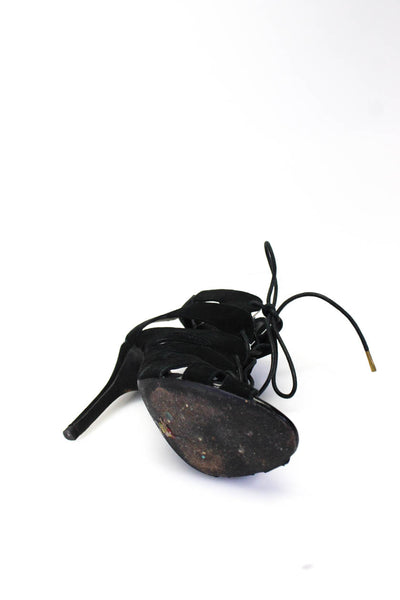 Joie Women's Open Toe Strappy Suede Sandals Black Size 5