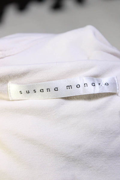 Susana Monaco Womens Jersey Knit Ruffled Overlay Off Shoulder Top Beige Size XS
