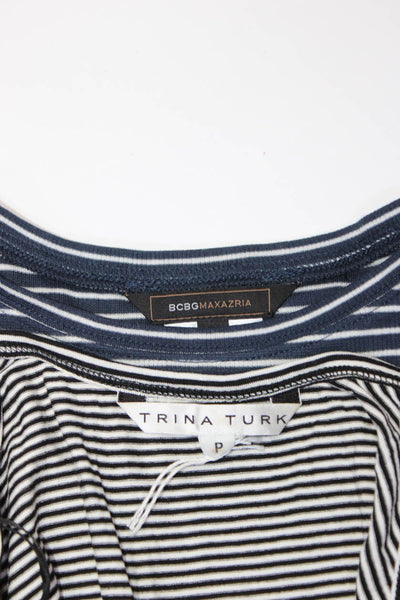 BCBGMAXAZRIA Trina Turk Womens Shirt Tank Top Blue White Size 2XS P Lot 2
