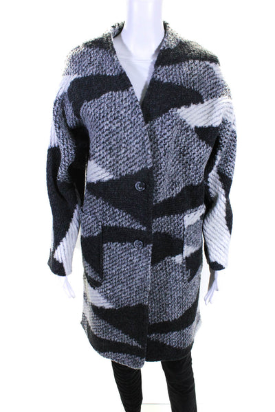 Tribal Womens Thick Knit Buttoned Long Sleeved Cardigan Sweater Gray Size P/S