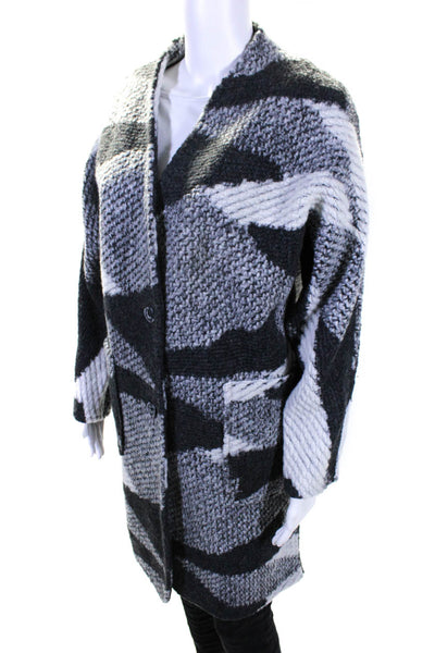 Tribal Womens Thick Knit Buttoned Long Sleeved Cardigan Sweater Gray Size P/S
