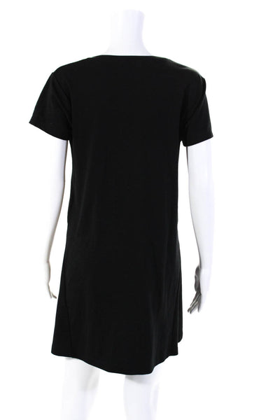Zara Womens Button Front Crew Neck Shirt Dresses Black Green Size Small Lot 2