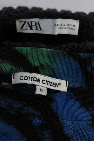 Cotton Citizen Zara Womens Tie Dyed Shirt Sweater Gray Size Small Large Lot 2
