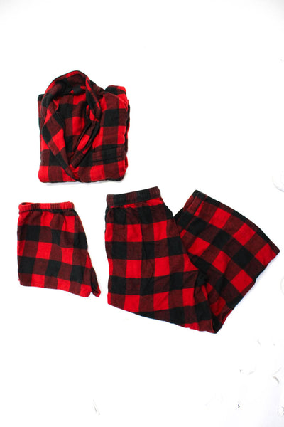 Madewell Womens Buffalo Plaid Pajama Shirt Shorts Pants Set Red Black 2XS XS