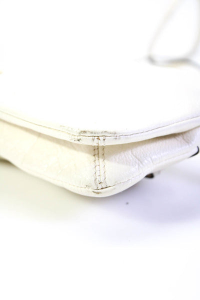Kate Spade New York Womens Leather Bow Print Crossbody Shoulder Handbag White