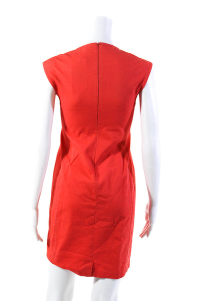 Josie Natori Women's Round Neck Sleeveless A-Line Mini Dress Orange Size S