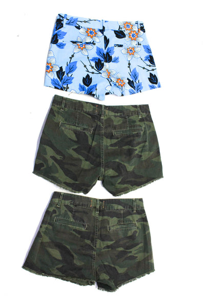Theory Sundry Womens Floral Casual Chino Shorts Blue Green Size 4 26 28 Lot 3
