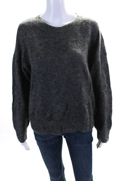 Isabel Marant Etoile Womens Mohair Blend Pullover Sweater Top Gray Size 38