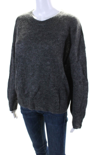 Isabel Marant Etoile Womens Mohair Blend Pullover Sweater Top Gray Size 38