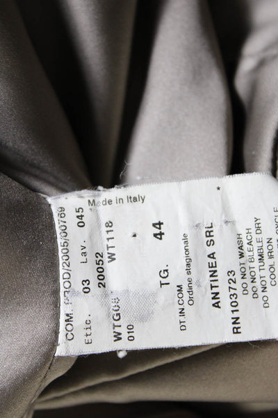 Armani Collezioni Women's Button Front Ruffle Blazer Jacket Gray Size 8
