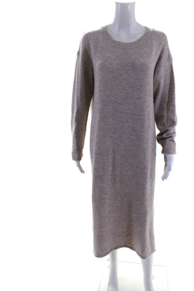 Line And Dot Womens Long Sleeves Sweater Dress Pink Grey Size Small