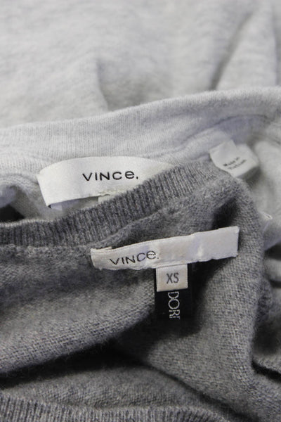 Vince Womens 100% Cashmere V Neck Pullover Sweaters Light Gray Size XXS XS Lot 2