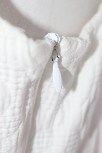 Milly Womens Textured Jacquard Cowl Neck Sleeveless Shift Dress White Size 8