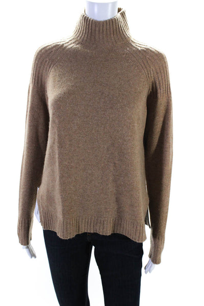 J Crew Women's Mock Neck Long Sleeves Pullover Sweater Sweater Camel Size M