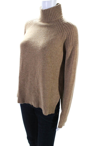 J Crew Women's Mock Neck Long Sleeves Pullover Sweater Sweater Camel Size M